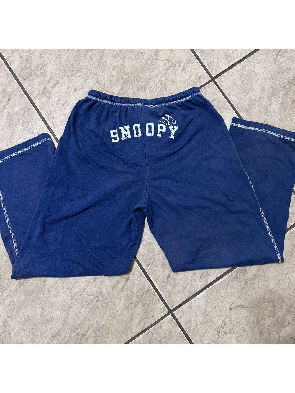 Peanuts Snoopy Womens Baggy Wide Leg Cartoons Characters Sweat Pants Size Small?